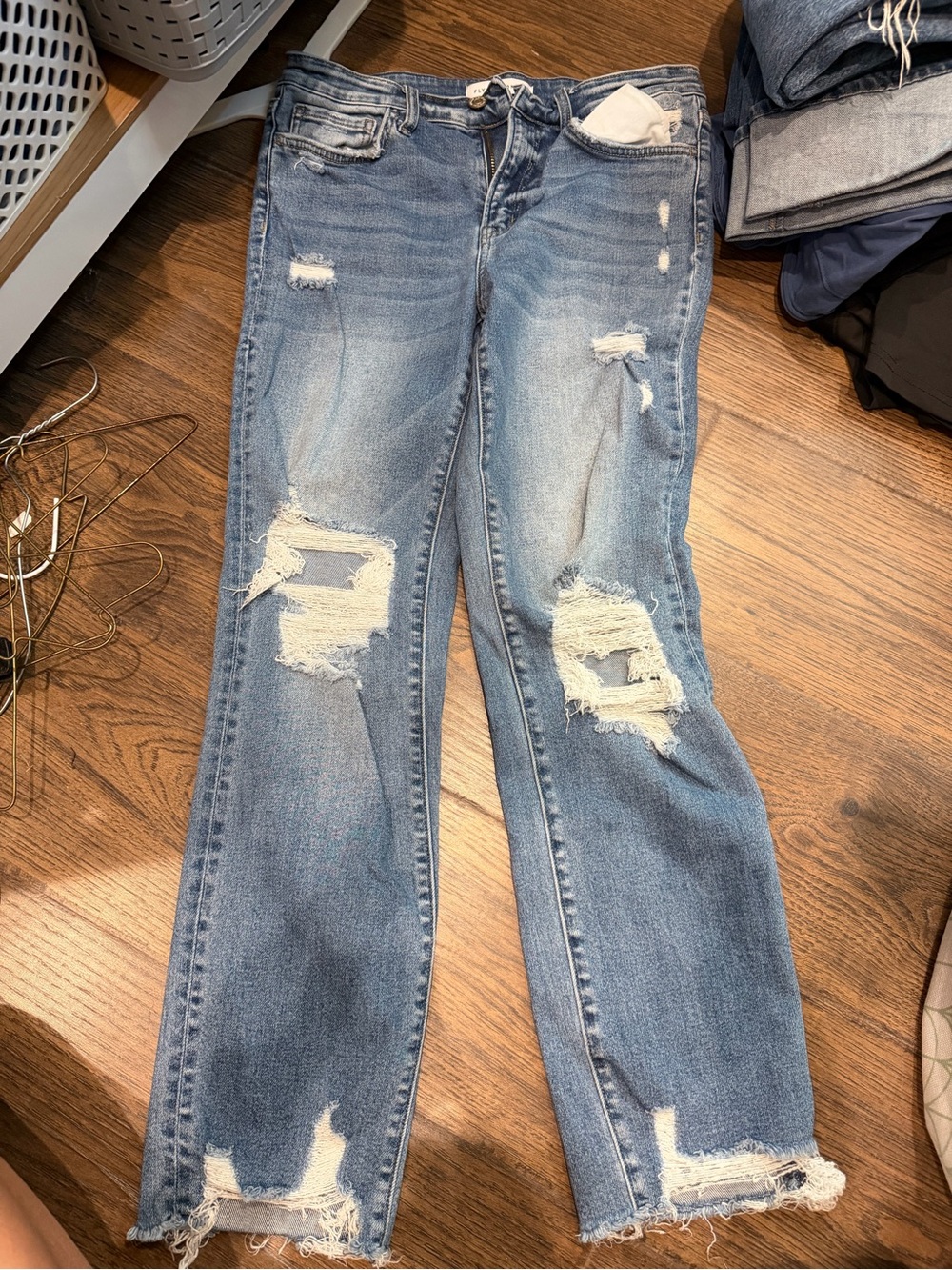 Flying Monkey Light Blue Distressed Boyfriend Jeans